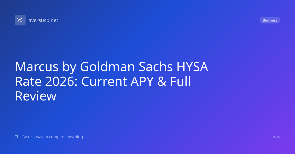 Marcus by Goldman Sachs HYSA Rate 2026: Current APY & Review | A Versus B