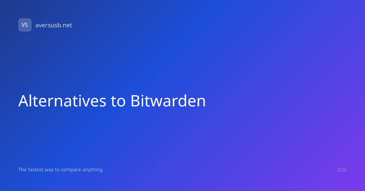 Alternatives to Bitwarden | A Versus B