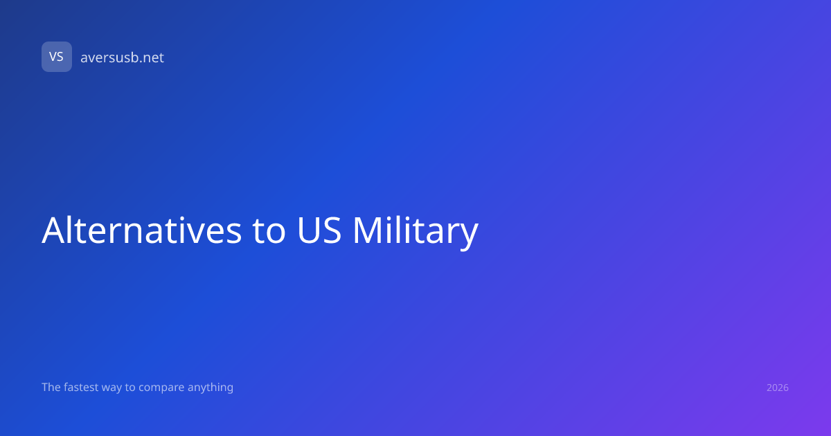 Alternatives to US Military | A Versus B