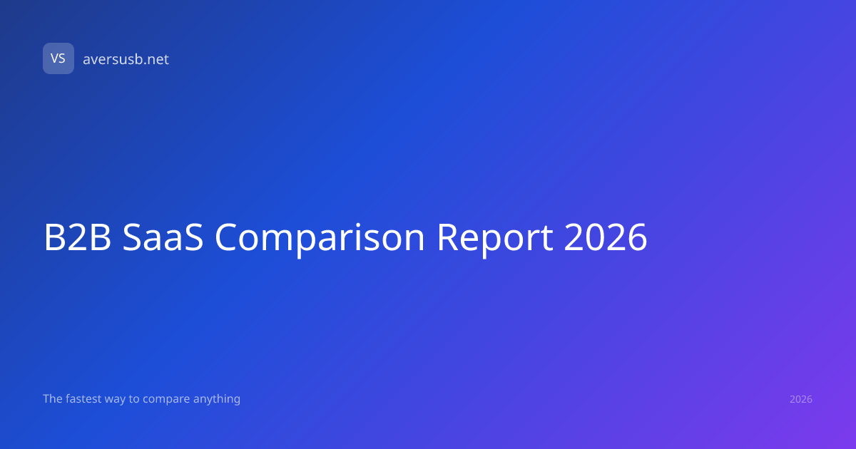 The B2B SaaS Comparison Report 2026 — Data Study | A Versus B